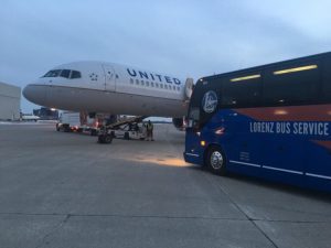 Lorenz charter bus at MSP airport