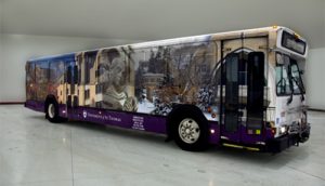 Lorenz shuttle with custom bus wrap